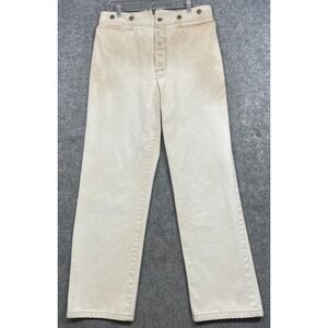 Vintage Wah Maker Frontier Pants Beige Tan 36 34x29 Western Buckle Back